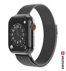 Металлический ремешок Swissten для Apple Watch 1/2/3/4/5/6 / SE / 42 мм / 44 мм / черный цена и информация | Аксессуары для смарт-часов и браслетов | pigu.lt