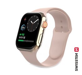 Cиликоновый ремешок Swissten для Apple Watch 1/2/3/4/5/6 / SE / 38 мм / 40 мм / розовый цена и информация | Аксессуары для смарт-часов и браслетов | pigu.lt