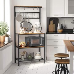 Virtuvinė lentyna Songmics, ruda/juoda kaina ir informacija | Lentynos | pigu.lt