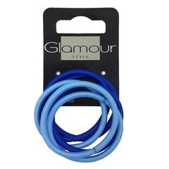 Plaukų gumytės Glamour Style, 6 vnt, mėlyna kaina ir informacija | Plaukų aksesuarai | pigu.lt