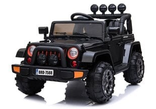 Dvivietis vaikiškas elektromobilis Jeep 4x4, juodas kaina ir informacija | Elektromobiliai vaikams | pigu.lt