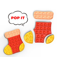 Silikoninis žaidimas POP IT "Kalėdinė kojinė", dėlionė kaina ir informacija | Stalo žaidimai, galvosūkiai | pigu.lt