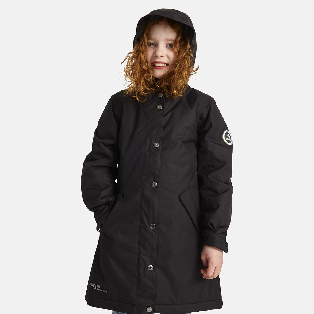 Huppa žieminė parka mergaitėms JANELLE 1 140g, juoda kaina ir informacija | Žiemos drabužiai vaikams | pigu.lt
