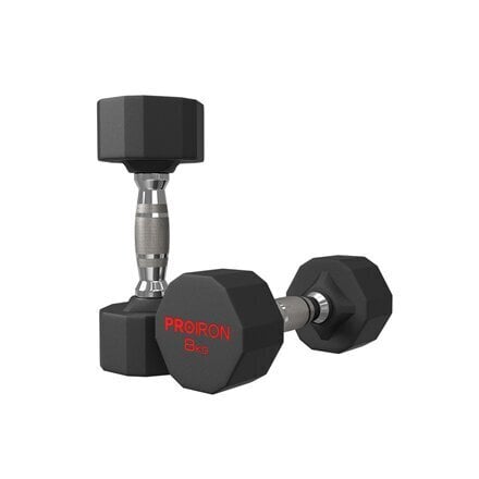 Svarmenys Proiron PRKRD08K Rubber Dumbbell, 2x8kg kaina ir informacija | Svoriai, svarmenys, štangos | pigu.lt