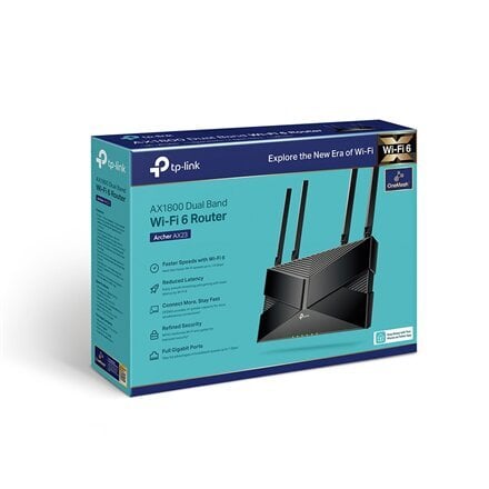 Wireless Router|TP-LINK|1800 Mbps|Wi-Fi 6|1 WAN|4x10/100/1000M|Number of antennas 4|ARCHERAX23 цена и информация | Maršrutizatoriai (routeriai) | pigu.lt