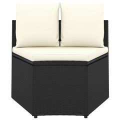 Sofos komplektas su pagalvėlėmis, 2 dalių, juodas kaina ir informacija | Lauko kėdės, foteliai, pufai | pigu.lt