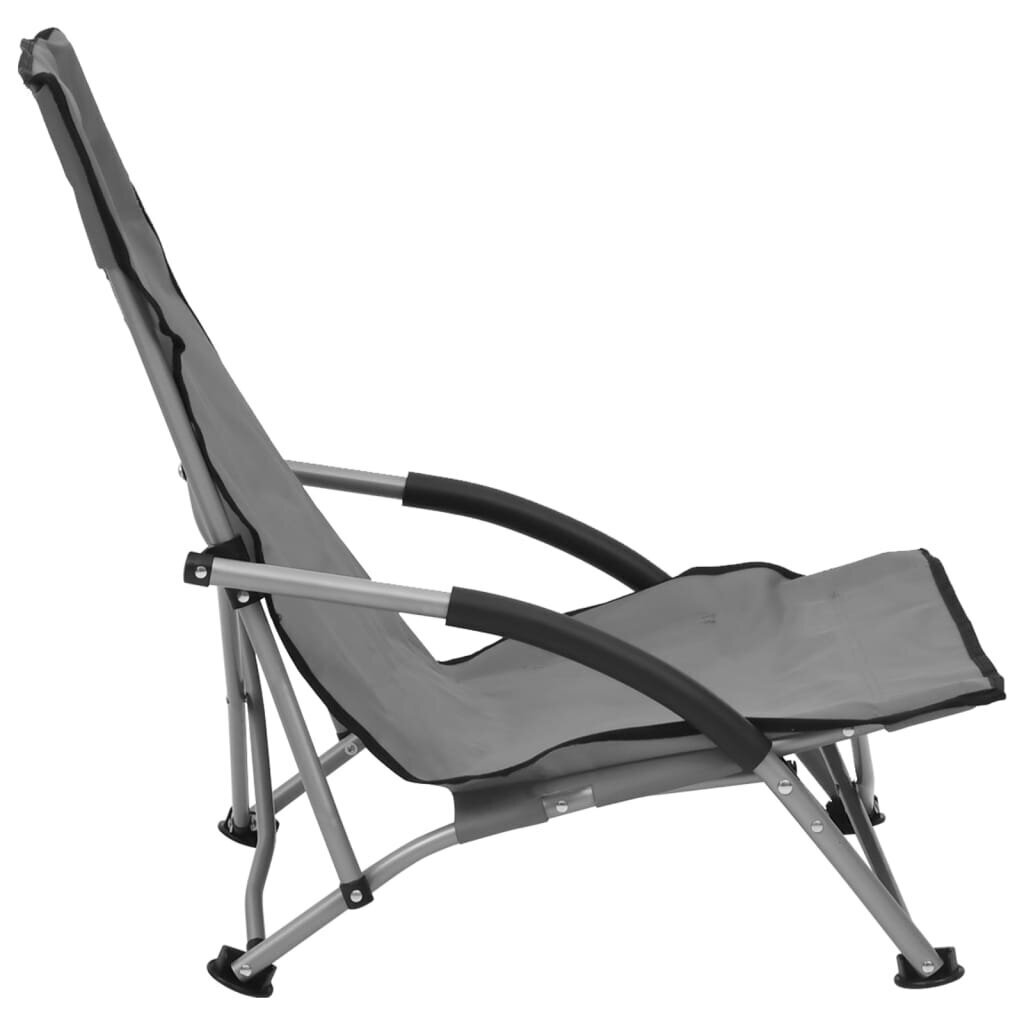 Sulankstomos paplūdimio kėdės, 2 vnt, pilkos kaina ir informacija | Lauko kėdės, foteliai, pufai | pigu.lt
