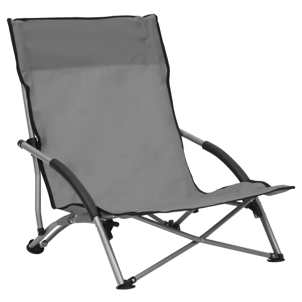 Sulankstomos paplūdimio kėdės, 2 vnt, pilkos kaina ir informacija | Lauko kėdės, foteliai, pufai | pigu.lt
