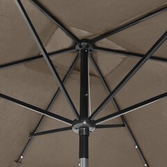 Skėtis nuo saulės su LED ir plieno stulpu, 2x3 m, rudas цена и информация | Зонты, маркизы, стойки | pigu.lt