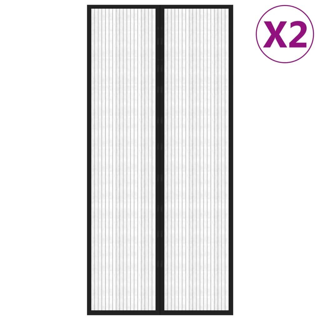 Tinkleliai nuo vabzdžių durims, 2 vnt, 220x110 cm, juodi kaina ir informacija | Tinkleliai nuo vabzdžių | pigu.lt