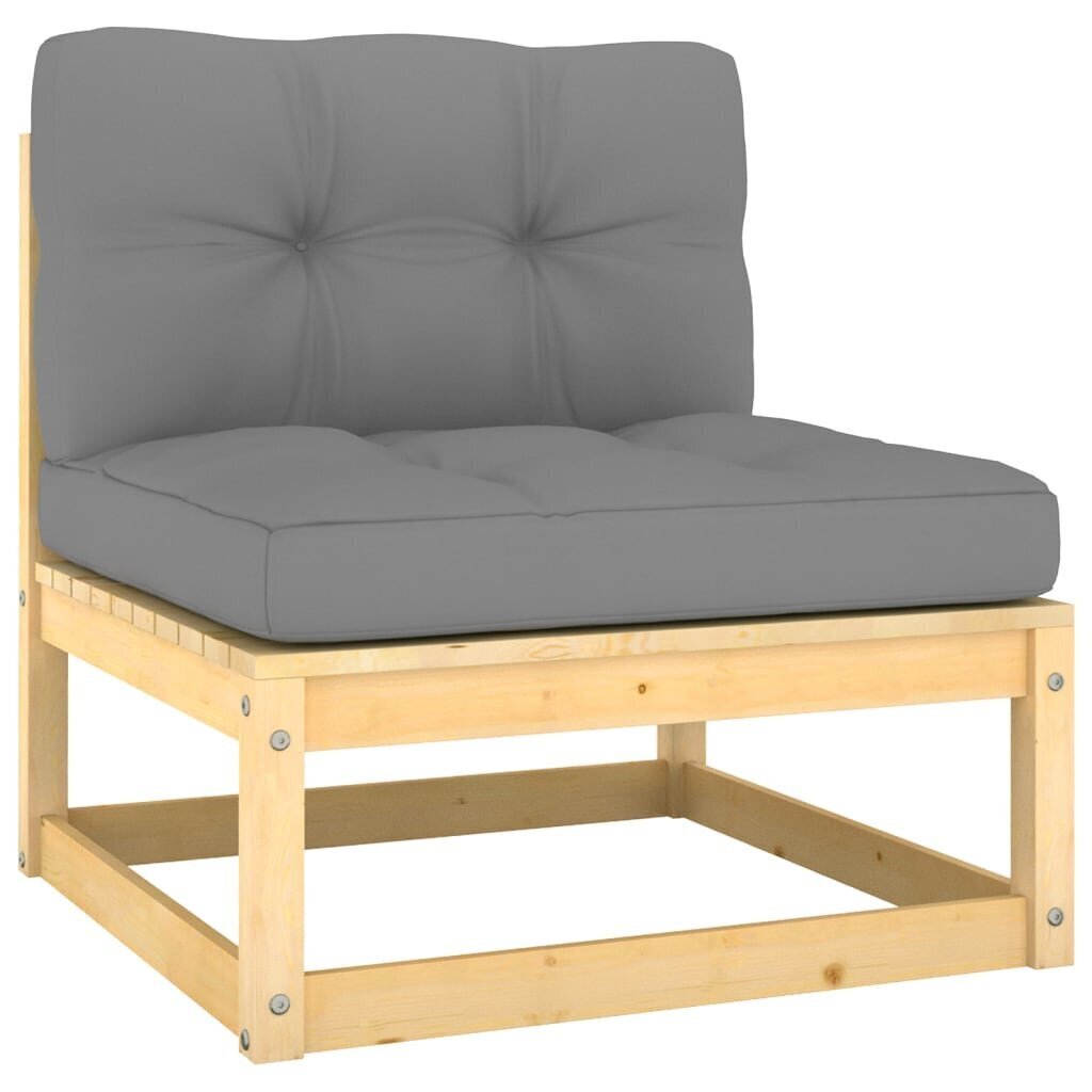 Vidurinės sodo sofos dalys su pagalvėlėmis, 2 vnt, rudos kaina ir informacija | Lauko kėdės, foteliai, pufai | pigu.lt