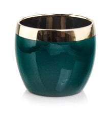 Керамический вазон Emerald, круглый, изумрудный/золотистый, 15 х 12 (В) см цена и информация | Вазоны | pigu.lt