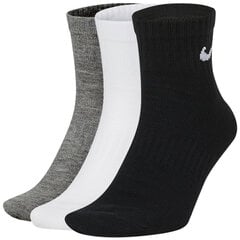 Nike Kojinės U Nk Ed Ltwt Ankle 3P 132 White Black Grey SX7677 964 kaina ir informacija | Vyriškos kojinės | pigu.lt