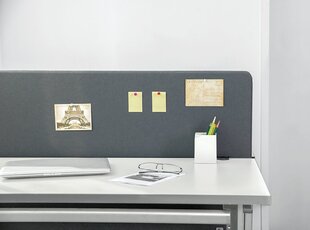 Akustinė darbo stalo siena Deltaco Office Delo-0150 1200x600 mm, Pilka kaina ir informacija | Kiti priedai baldams | pigu.lt