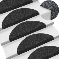 Lipnūs laiptų kilimėliai, 10 vnt., juodi, 56x17x3 cm kaina ir informacija | Kilimai | pigu.lt