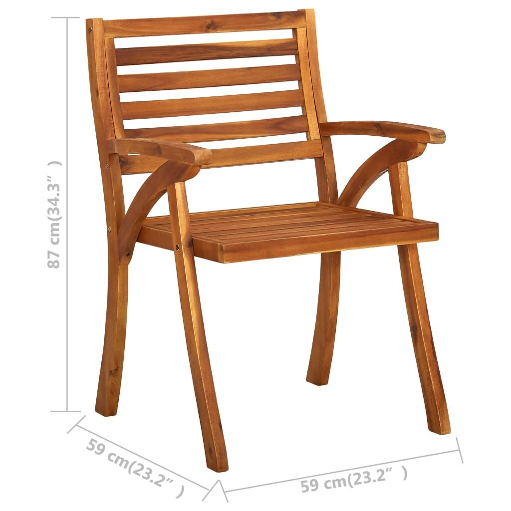 Sodo valgomojo kėdės su pagalvėlėmis, 2 vnt., rudos цена и информация | Lauko kėdės, foteliai, pufai | pigu.lt