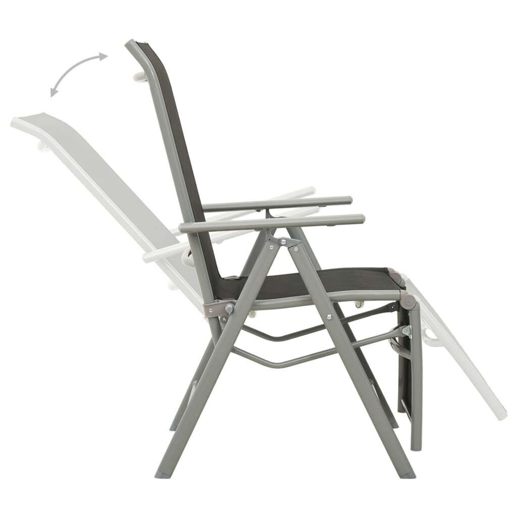 Sodo kėdės, 2 vnt, pilkos kaina ir informacija | Lauko kėdės, foteliai, pufai | pigu.lt