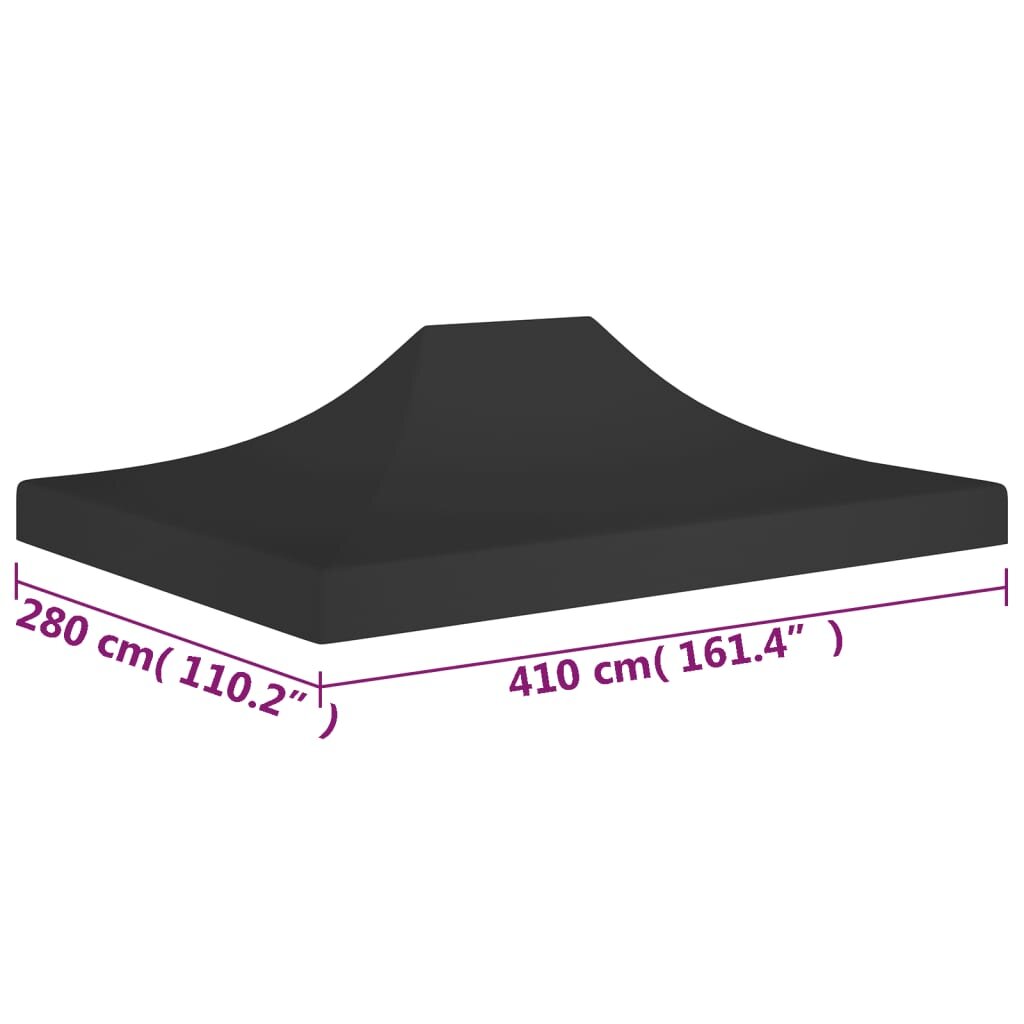Proginės palapinės stogas, 4x3 m, juodas kaina ir informacija | Pavėsinės | pigu.lt