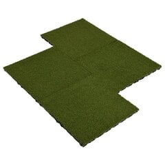 Dirbtinės žolės plytelės, 4vnt., 50x50x2,5cm, kaučiukas kaina ir informacija | Terasos grindys | pigu.lt