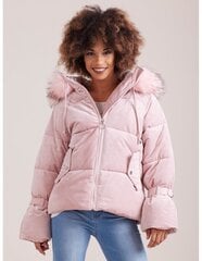 Зимний бархатный пуховик, розовый цена и информация | Женские куртки | pigu.lt