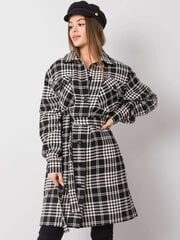 Бежево-коричневое пальто в клетку цена и информация | Женские пальто | pigu.lt