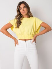 Желтая толстовка с короткими рукавами цена и информация | Женские блузки, рубашки | pigu.lt