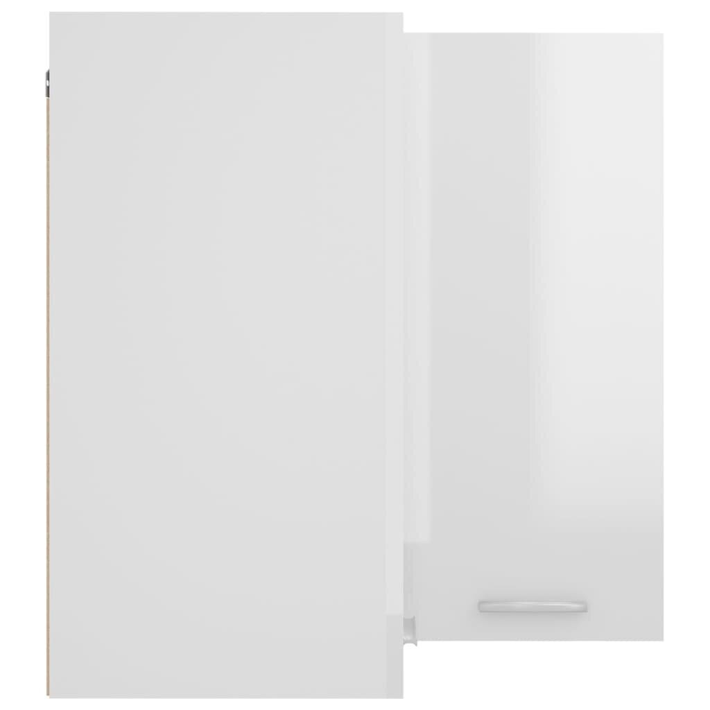 Pakabinama kampinė spintelė, 57x57x60 cm, balta kaina ir informacija | Virtuvinės spintelės | pigu.lt