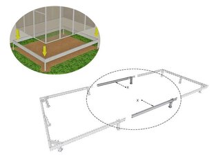 Šiltnamio pamatas, 2x2m kaina ir informacija | Šiltnamiai | pigu.lt