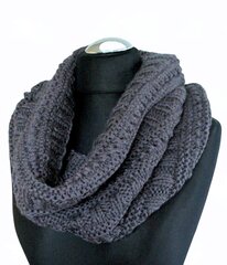 Вязаный круглый шарф, серый  цена и информация | Женские шарфы, платки | pigu.lt