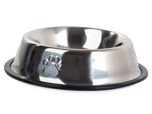 Металлическая миска для кошек и собак, серебристая, 0,15 л цена и информация | Миски, ящики для корма | pigu.lt