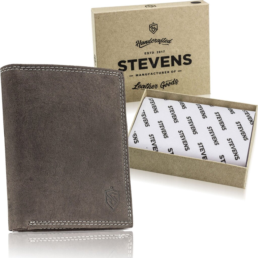 Vyriška odinė piniginė Stevens su RFID apsauga rudos spalvos kaina ir informacija | Vyriškos piniginės, kortelių dėklai | pigu.lt