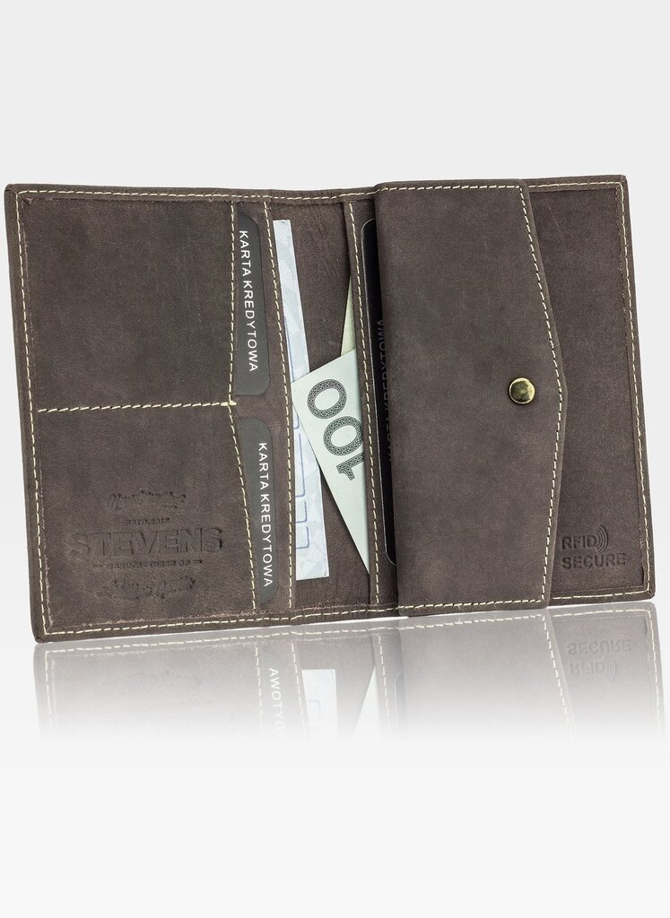 Vyriška odinė piniginė Stevens RFID su apsauga Plona SLIM kaina ir informacija | Vyriškos piniginės, kortelių dėklai | pigu.lt