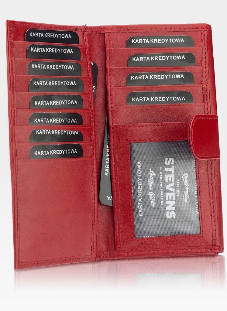 Odinė piniginė moterims Stevens Z02 / BR-210 su RFID apsauga, raudona kaina ir informacija | Piniginės, kortelių dėklai moterims | pigu.lt