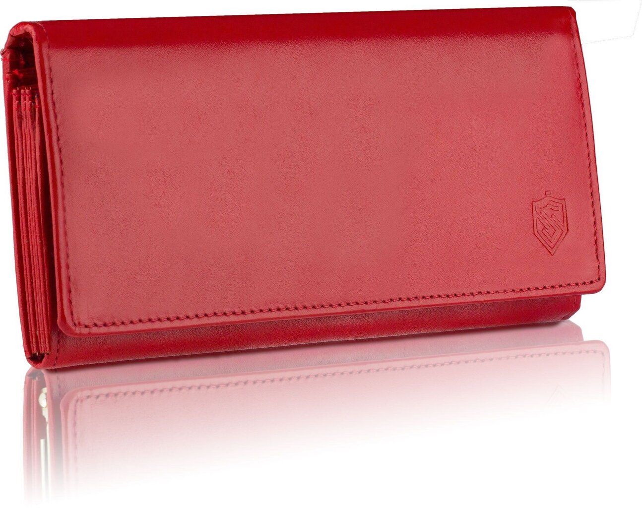 Odinė piniginė moterims Stevens Extended M raudona su RFID apsauga kaina ir informacija | Piniginės, kortelių dėklai moterims | pigu.lt