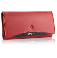 Женский кожаный кошелек STEVENS Extended, красный, с RFID защитой цена и информация | Женские кошельки, держатели для карточек | pigu.lt