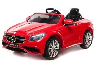 Vienvietis vaikiškas elekromobilis Mercedes S63, raudonas kaina ir informacija | Elektromobiliai vaikams | pigu.lt