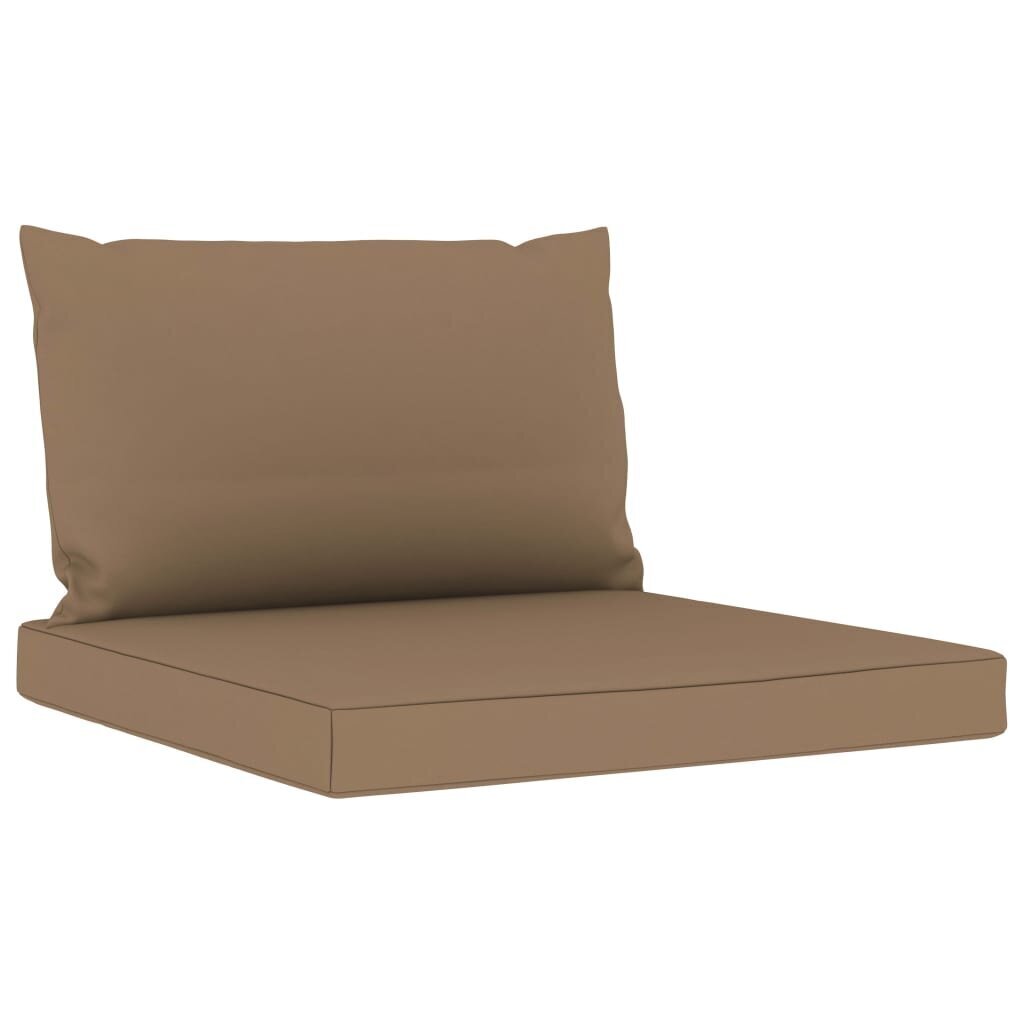 Keturvietė sodo sofa su taupe spalvos pagalvėlėmis, ruda kaina ir informacija | Lauko kėdės, foteliai, pufai | pigu.lt