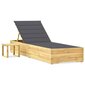 Sodo saulės gultas su staliuku ir čiužinuku, rudas kaina ir informacija | Gultai | pigu.lt