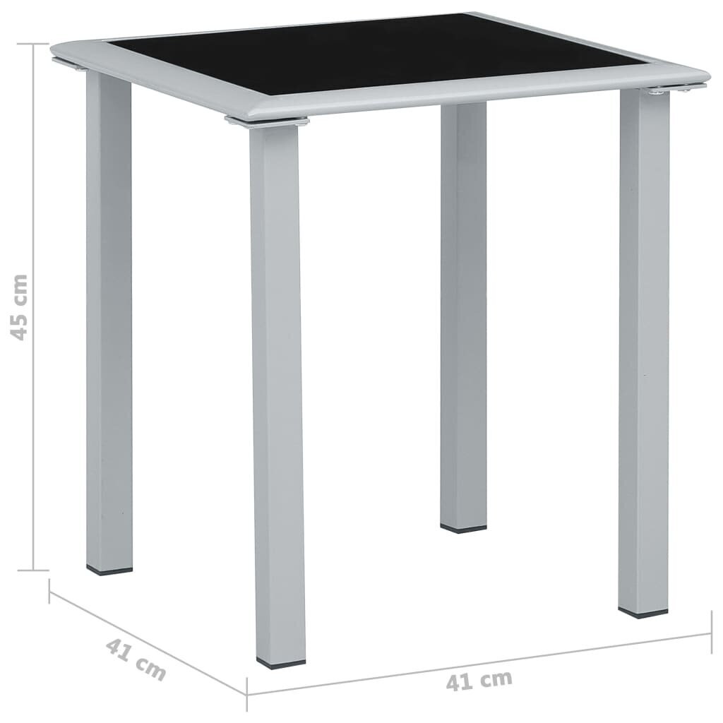 Sodo stalas, 41x41x45 cm, pilkas цена и информация | Lauko stalai, staliukai | pigu.lt