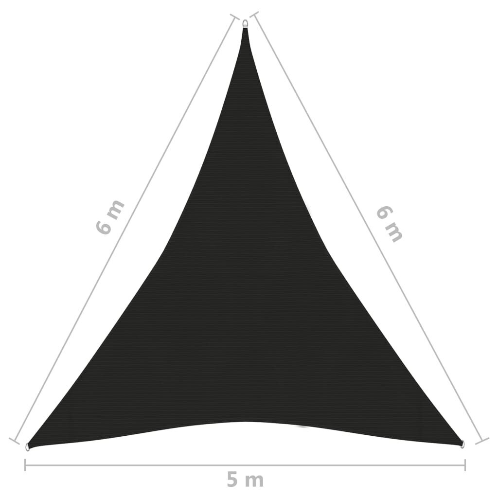 Uždanga nuo saulės, 5x6x6 m, juoda цена и информация | Skėčiai, markizės, stovai | pigu.lt