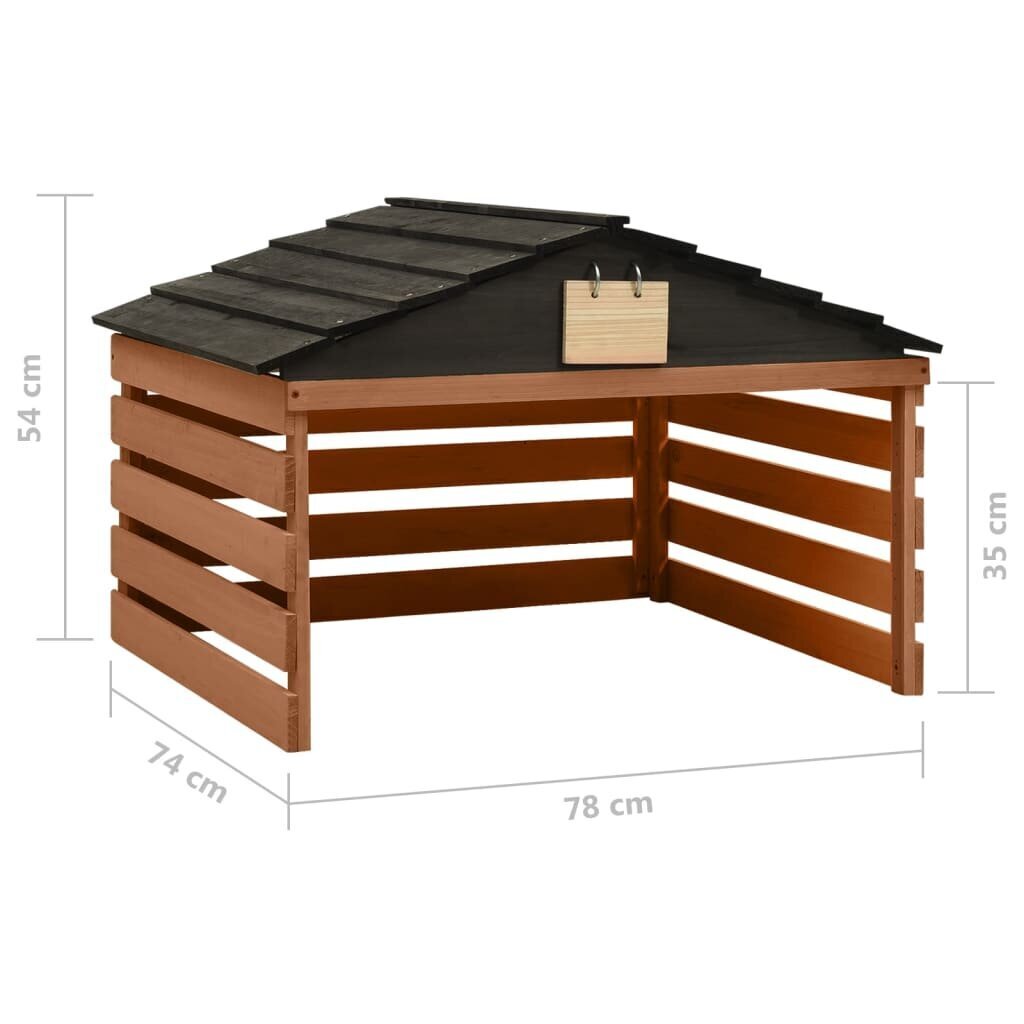 Roboto vejapjovės garažas, juodas ir rudas, 78x74x54 cm kaina ir informacija | Sodo technikos dalys | pigu.lt