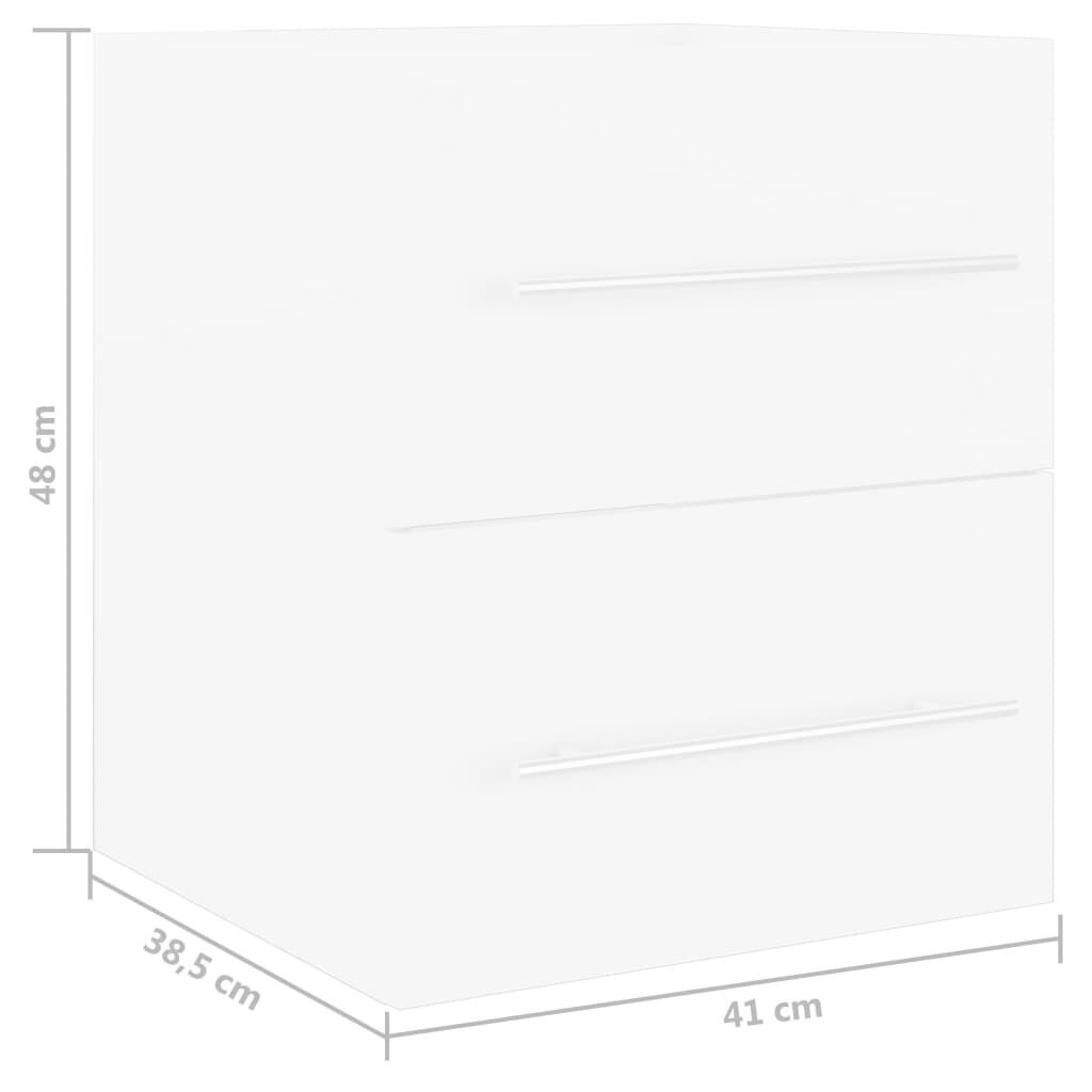 Spintelė praustuvui, 41x38,5x48 cm, balta цена и информация | Vonios spintelės | pigu.lt
