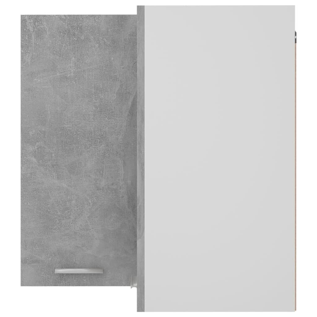 Pakabinama kampinė spintelė, 57x57x60 cm, pilka kaina ir informacija | Virtuvinės spintelės | pigu.lt