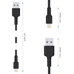 Aukey CB-AL05, Lightning/USB-A, 2 m kaina ir informacija | Kabeliai ir laidai | pigu.lt