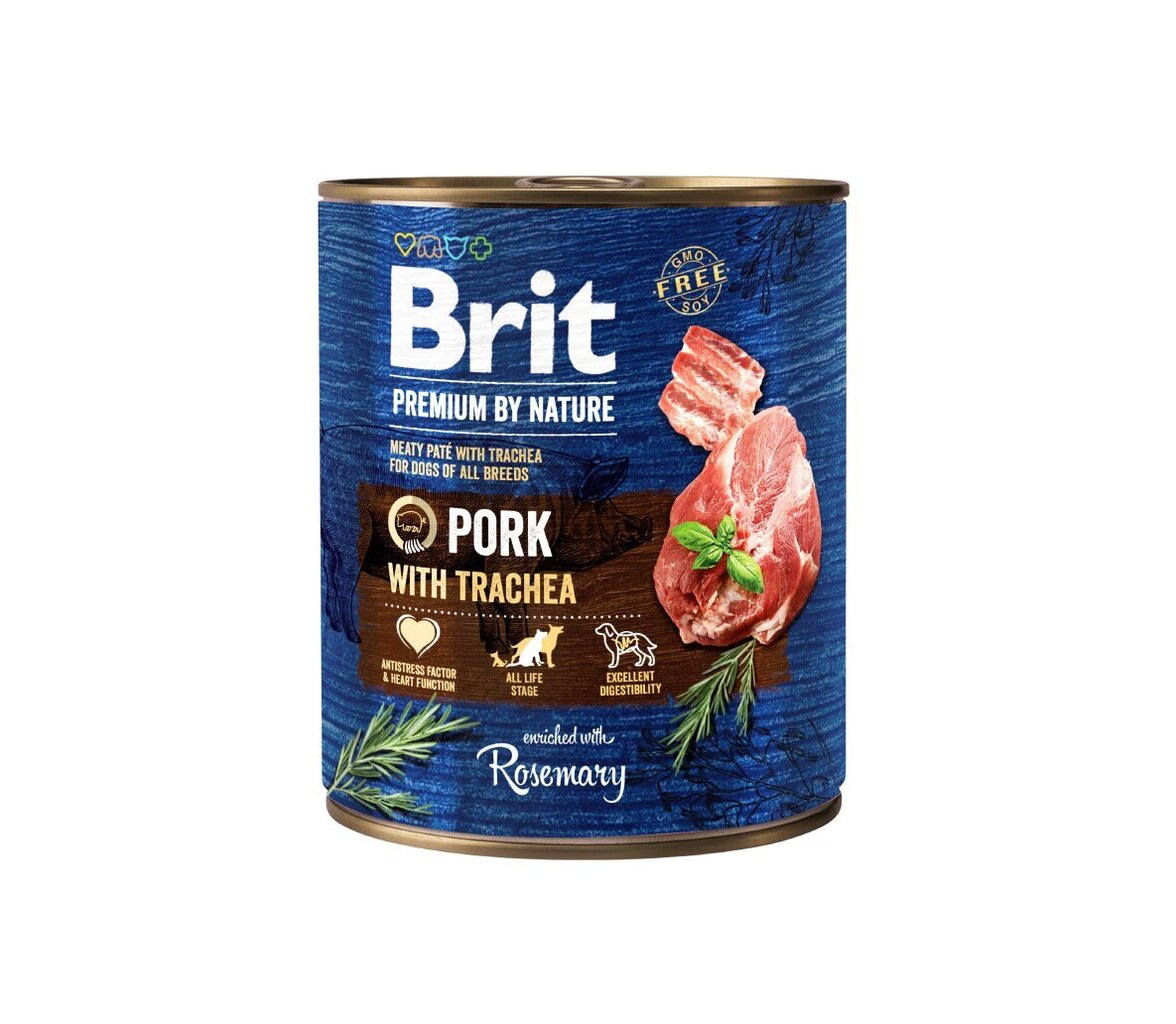 Brit Premium by Nature Pork with Trachea konservai šunims 800g цена и информация | Konservai šunims | pigu.lt