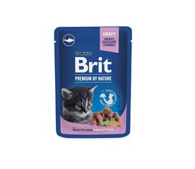 Brit Premium by Nature konservai kačiukams White Fish Kitten 100g kaina ir informacija | Konservai katėms | pigu.lt