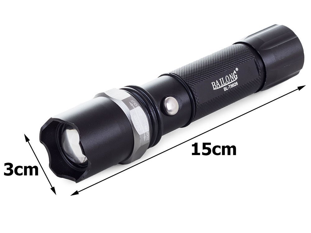 Taktinis žibintuvėlis Bailong Led Zoom Cree XP-E цена и информация | Žibintai ir prožektoriai | pigu.lt