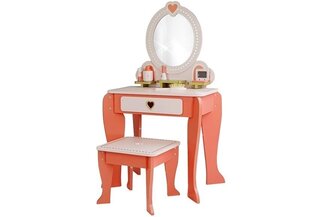 Medinis tualetinis staliukas su veidrodžiu Leantoys kaina ir informacija | Žaislai mergaitėms | pigu.lt