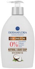 Жидкое мыло с кокосовым маслом Dermaflora 0%, 400 мл цена и информация | Мыло | pigu.lt