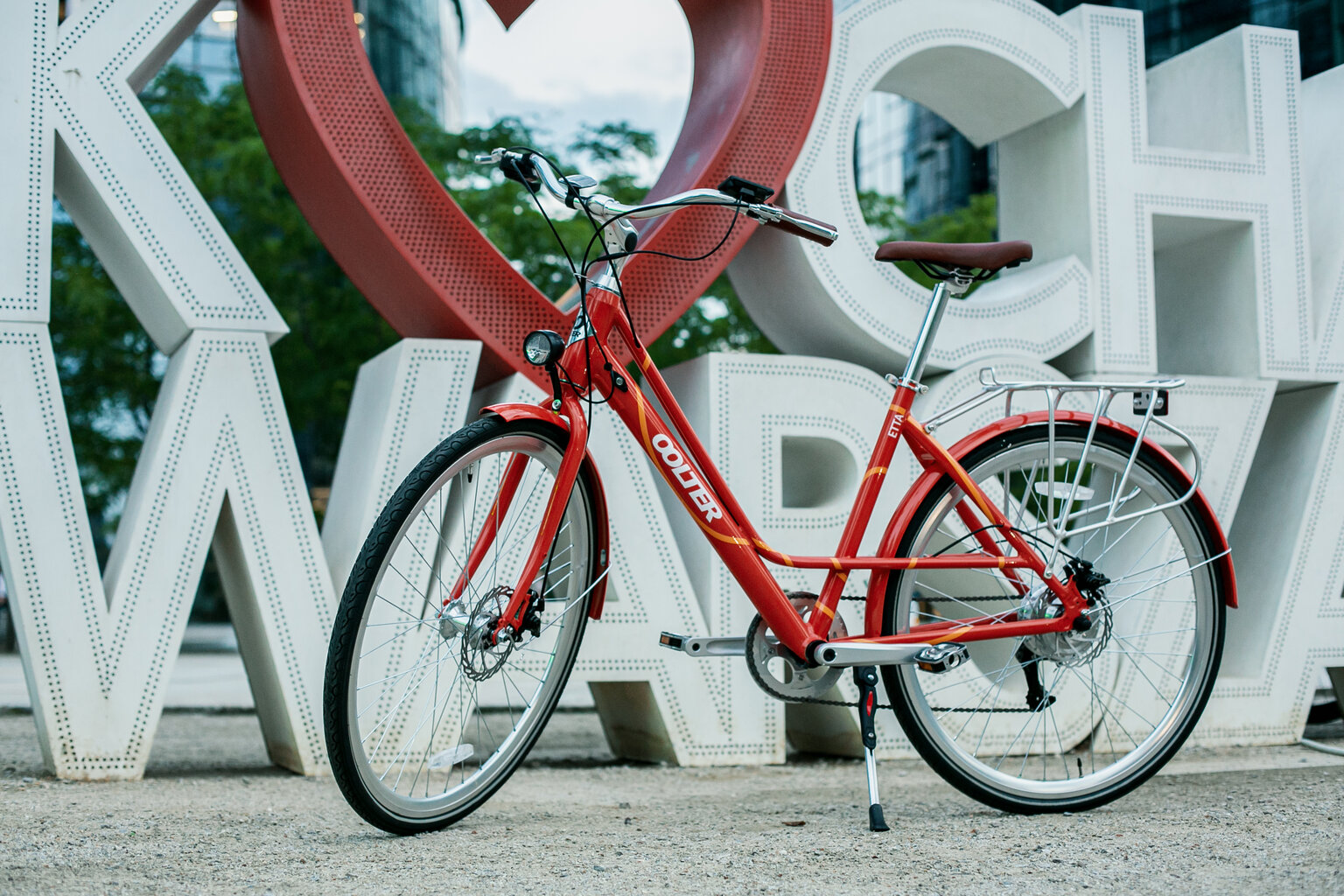 Elektrinis dviratis Oolter Etta, S dydis, raudonas kaina ir informacija | Elektriniai dviračiai | pigu.lt